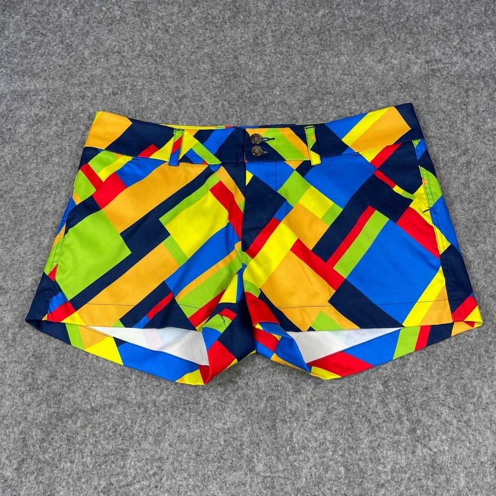 Loudmouth Womens Golf Shorts Size 8 Colorful Geometric Abstract